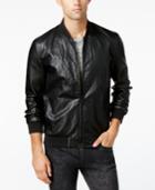 Guess Men's Perforated Faux-leather Bomber Jacket