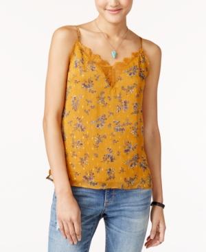 One Hart Juniors' Printed Lace-trim Cami Top, Created For Macy's