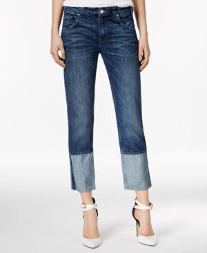 Guess Alex Cuffed Light Medium Wash Straight-leg Jeans