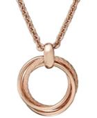Bronzarte Multi-circle Pendant Necklace In 18k Rose Gold Over Bronze