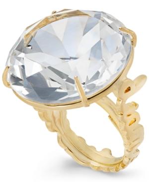 Kate Spade New York Gold-tone Clear Crystal Cocktail Ring