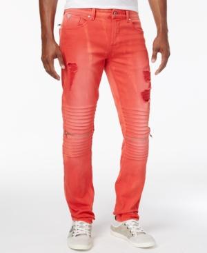 Guess Men's Slim-fit Ripped Moto Jeans