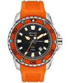 Bulova Men's Automatic Marine Star Orange Silicone Strap Watch 47mm 98b207