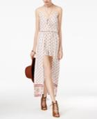 American Rag Juniors' Printed Lace-up Maxi-overlay Romper, Only At Macy's
