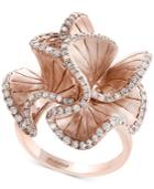 Pave Rose By Effy Diamond Flower Ring (9/10 Ct. T.w.) In 14k Rose Gold