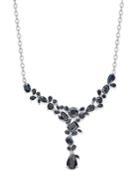Black Sapphire Fancy Collar Necklace (20 Ct. T.w.) In Sterling Silver