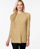 Charter Club Fan Stitch Tunic Sweater, Only At Macy's