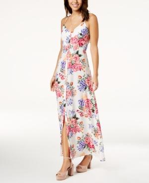 Crystall Doll Juniors' Ruffled Open-back Maxi Dress