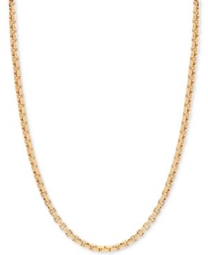 24 Round Box Link Chain Necklace In 14k Gold