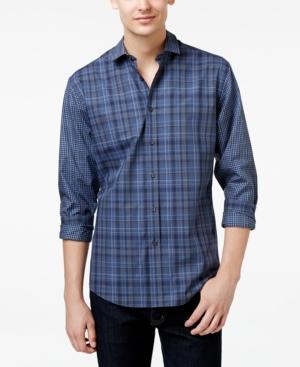Vince Camuto Men's Block Plaid Long-sleeve Shirt