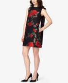 Tahari Asl Floral Jacquard Flyaway Shift Dress