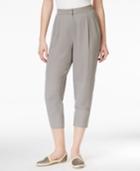 Eileen Fisher Cropped Silk High-waist Pants