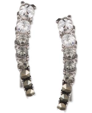 Judith Jack Silver-tone Marcasite And Crystal Ombre Ear Climber Earrings
