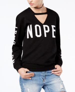 Hybrid Cold Crush Juniors' Nope Graphic Choker Sweatshirt