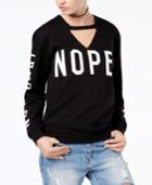 Hybrid Cold Crush Juniors' Nope Graphic Choker Sweatshirt