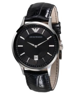 Emporio Armani Watch, Men's Black Leather Strap Ar2411