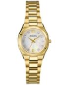 Bulova Women's Diamond Accent Gold-tone Stainless Steel Bracelet Watch 26mm 97p109