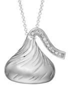 Sterling Silver Hershey's Kiss Necklace, Diamond Accent Medium Pendant