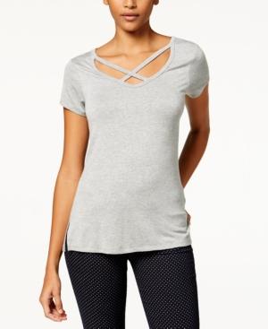 Ultra Flirt Juniors' Strappy Scoop-neck T-shirt