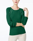 Inc International Concepts Laced-shoulder Sweater, Created For Macy's