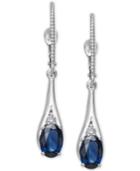 Sapphire (1-1/5 Ct. T.w.) & Diamond Accent Drop Earrings In 14k White Gold