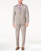 Marc New York By Andrew Marc Men's Classic-fit Stretch Tan Solid Suit