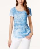 Style & Co. Embellished Printed Top, Only At Macy's