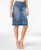 Style & Co. Petite Button-front Denim Skirt, Only At Macy's