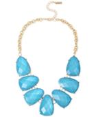 M. Haskell For Inc Gold-tone Large Blue Stone Statement Necklace, Only At Macy's