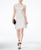 Ronni Nicole Sleeveless Polka-dot Lace A-line Dress