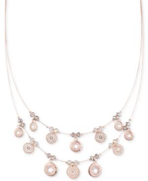 Lonna & Lilly Gold-tone Pave & Stone Lace Coin Statement Necklace, 16 + 3 Extender