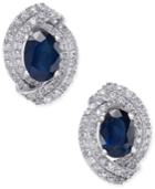 Sapphire (2 Ct. T.w.) And Diamond (5/8 Ct. T.w.) Stud Earrings In 14k White Gold