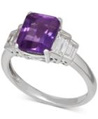 Amethyst (2-1/6 Ct. T.w.) And White Topaz (1-1/2 Ct. T.w.) Ring In Sterling Silver