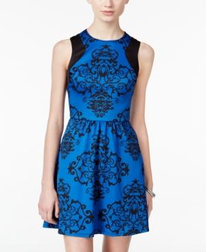 B Darlin Juniors' Printed Fit & Flare Scuba Dress