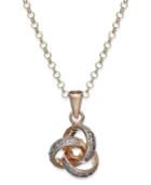 Victoria Townsend 18k Gold Over Sterling Silver Necklace, Diamond Accent Love Knot Pendant