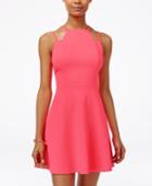 Material Girl Juniors' Strappy Textured Fit & Flare Dress, Only At Macy's