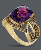 Le Vian Amethyst (4-5/8 Ct. T.w.) And White And Chocolate Diamond (9/10 Ct. T.w.) Ring In 14k Gold
