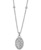 Pave Classica By Effy Diamond Deco Pendant Necklace (3/8 Ct. T.w.) In 14k White Gold