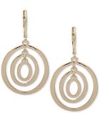 Anne Klein Gold-tone Triple-ring Orbital Drop Earrings