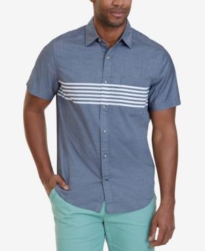 Nautica Men's Classic-fit Engineered Striped Cshort-sleeve Shirt