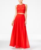 City Studios Juniors' 2-pc. Lace A-line Long Dress