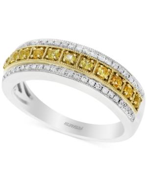 Final Call By Effy Yellow Sapphire (1/4 Ct. T.w.) & Diamond (1/4 Ct. T.w.) Band In 14k Gold & White Gold