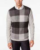 Ryan Seacrest Distinction Men's Plaid-front Sweater