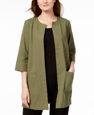 Eileen Fisher Collarless Organic Cotton Jacket, Created For Macy's