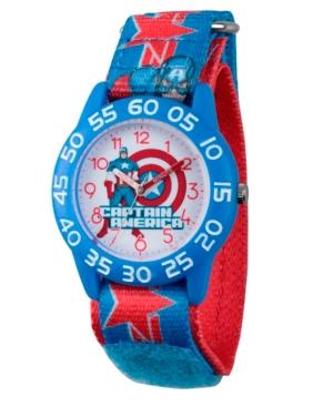 Marvel's Avengers Assemble Captain America Boys' Blue Plastic Time Teacher Watch