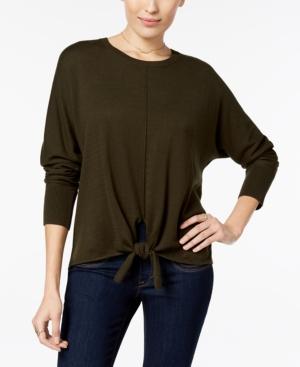 Style & Co Tie-front Sweater, Created For Macy's