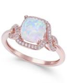 Opal (1 Ct. T.w.) & Diamond (1/8 Ct. T.w.) Ring In 14k Rose Gold