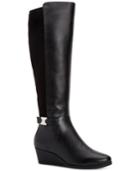 Giani Bernini Catrinaa Wedge Wide Calf Memory Foam Boots, Created For Macy's Women's Shoes