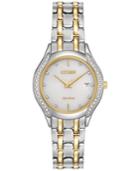 Citizen Women's Eco-drive Diamond Accent Two-tone Stainless Steel Bracelet Watch 27mm Ga1064-56a