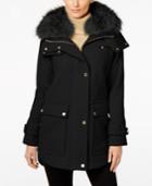 Trina Turk Asiatic Raccoon-fur-trim Asymmetrical Coat